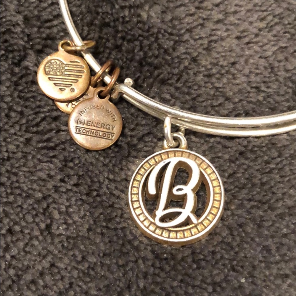 Alex and Ani “Initial B Two tone charm bangle”